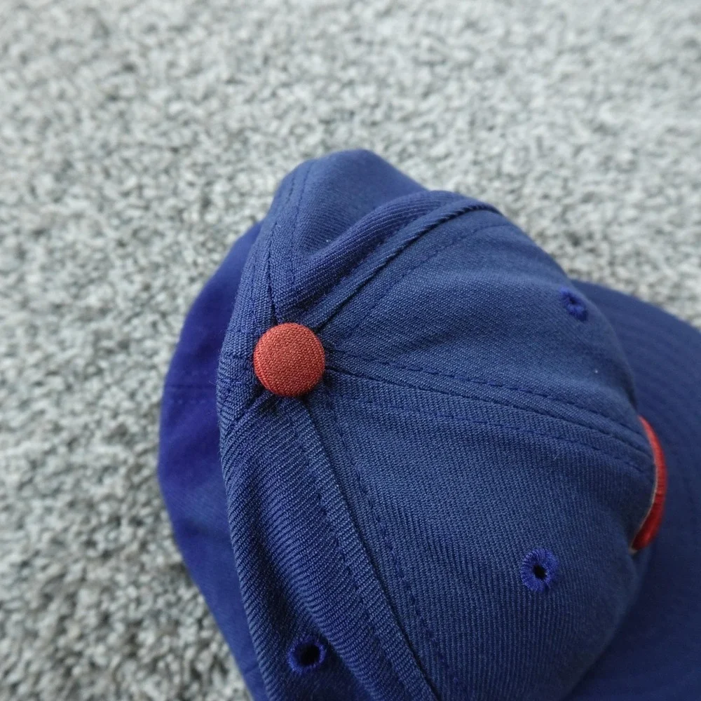VTG‎ Chicago Cubs Hat Cap Fitted Mens 7 Blue MLB Baseball New Era Wool 90s USA